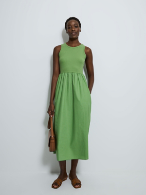 poplin dress green Milly Catarina Printed Poplin Maxi Dress main image 1