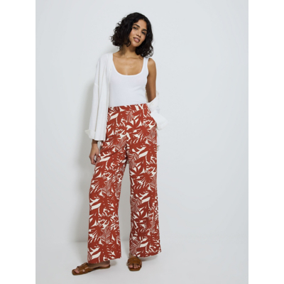 George Rust Abstract Palm Tree Wide Leg Trousers