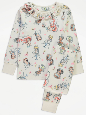 Disney Princess Cream Collared Long Sleeve Pyjamas | Kids | George at ASDA