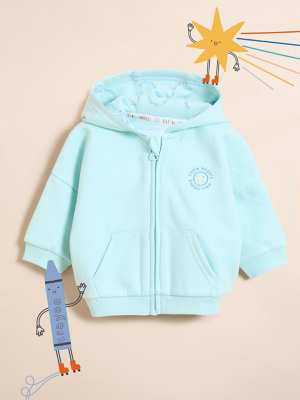 Little Angels Light Blue Happy Crew Zip Up Hoodie | Baby | George