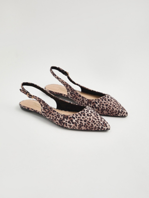 Asda Discount Asda Court Shoes Wide Fit Leopard Print Pointed Toe