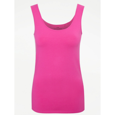 George Dark Pink Fitted Scoop Neck Vest
