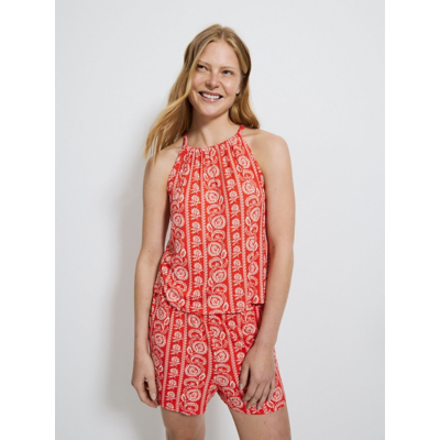 George Red Abstract Floral Halter Cami Top