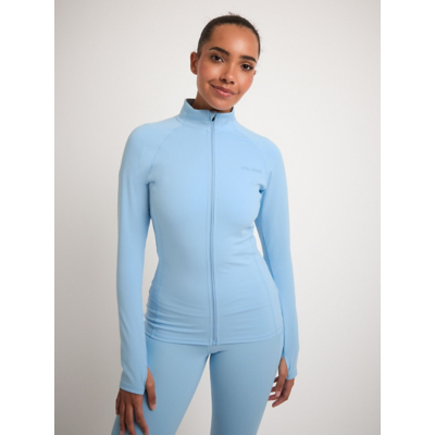 George Gym Locker Light Blue Zip Front Long Sleeve Top
