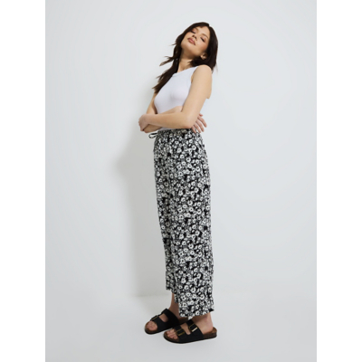 George Black Daisy Lightweight Cropped Trousers - White/Black