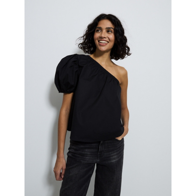 George Black One Shoulder Short Sleeve Top