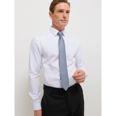 George White Long Sleeve Regular Fit Shirt and Navy Tie Set
