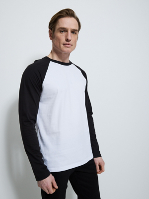 White Long Sleeve Raglan Top | Men | George at ASDA