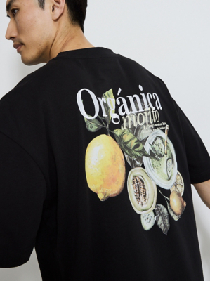 Black Lemon Organica Mojito Oversized T-Shirt Men George at ASDA