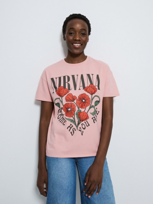 Nirvana Pink Poppy Come As You Are T-Shirt | Women | George at ASDA