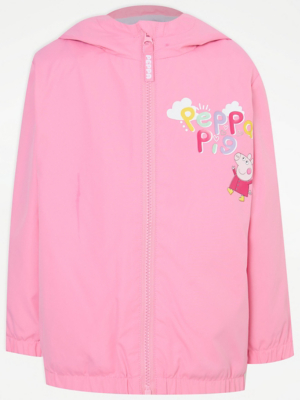 Peppa Pig Rainbow Pink Fleece Lined Mac Coat - Main Image