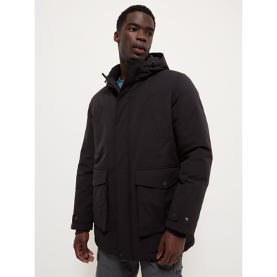 George Black Hooded Tech Parka Coat