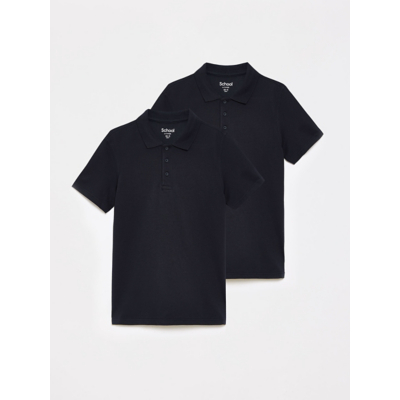 George Navy Senior Boys Short Sleeve School Polo Shirts 2 Pack