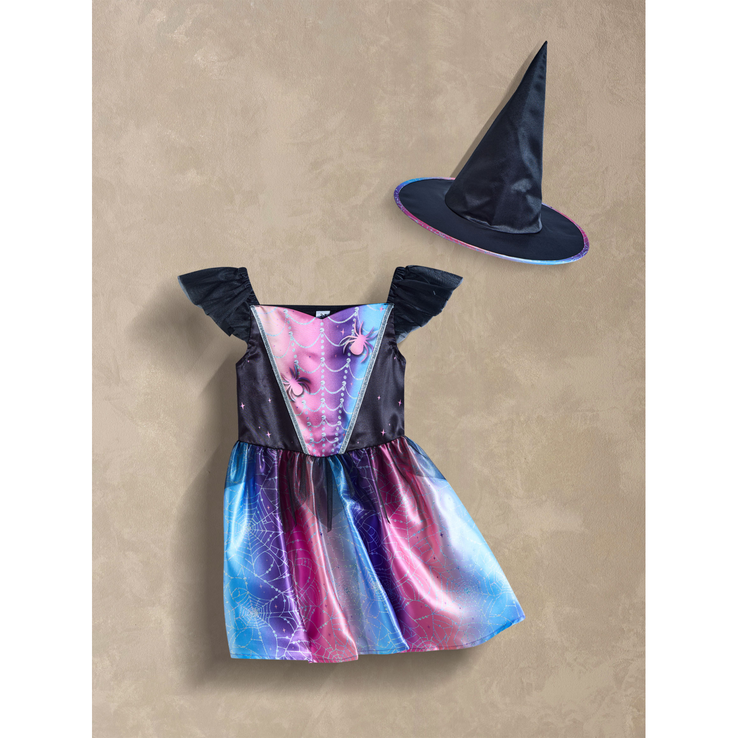 George Multi Halloween Witch Spiderweb Fancy Dress Costume