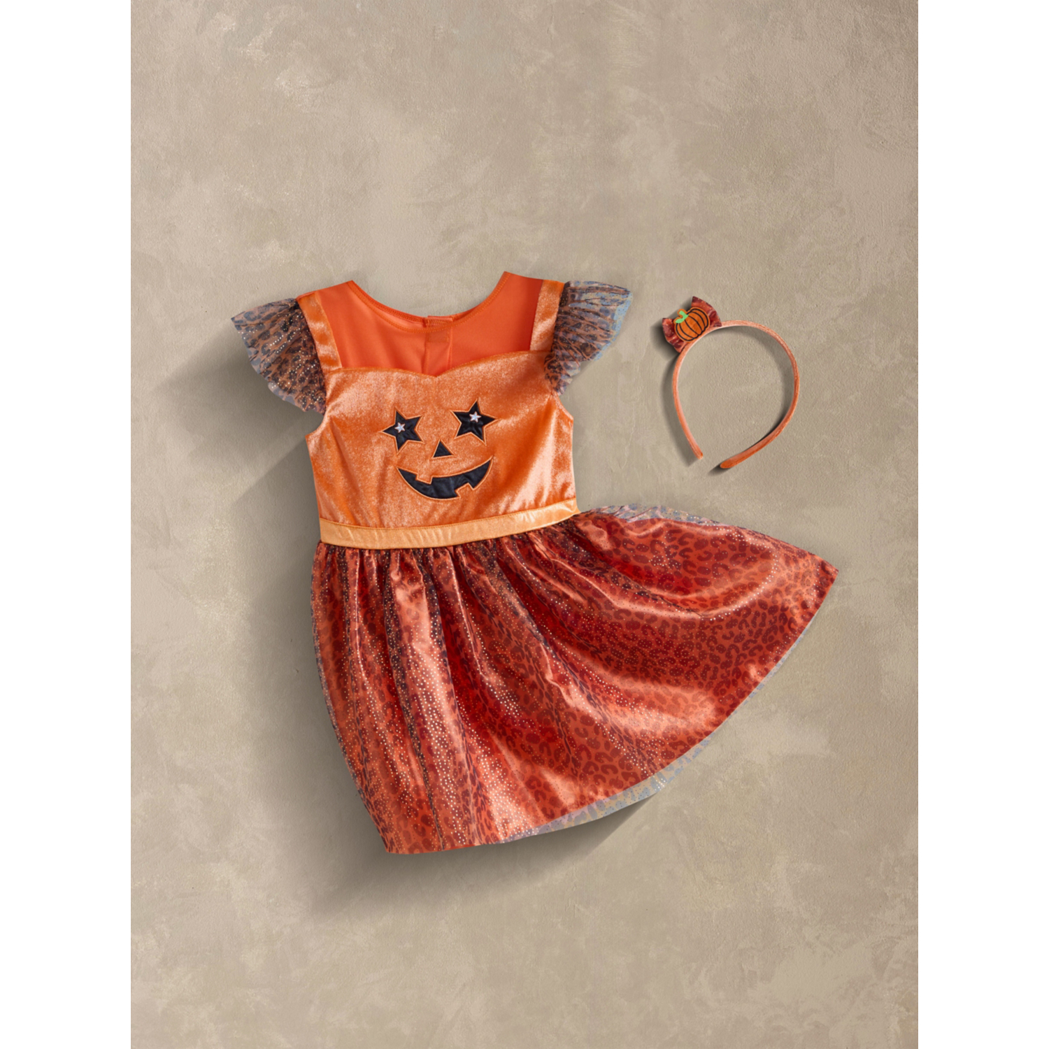 George Orange Halloween Leopard Pumpkin Fancy Dress Costume