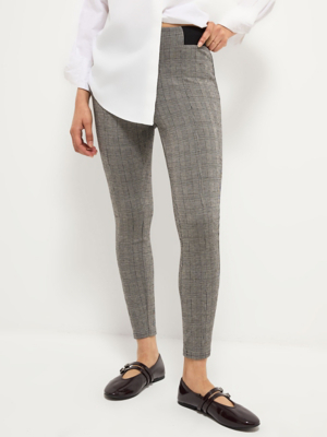 Grey Checked Ponte Leggings
