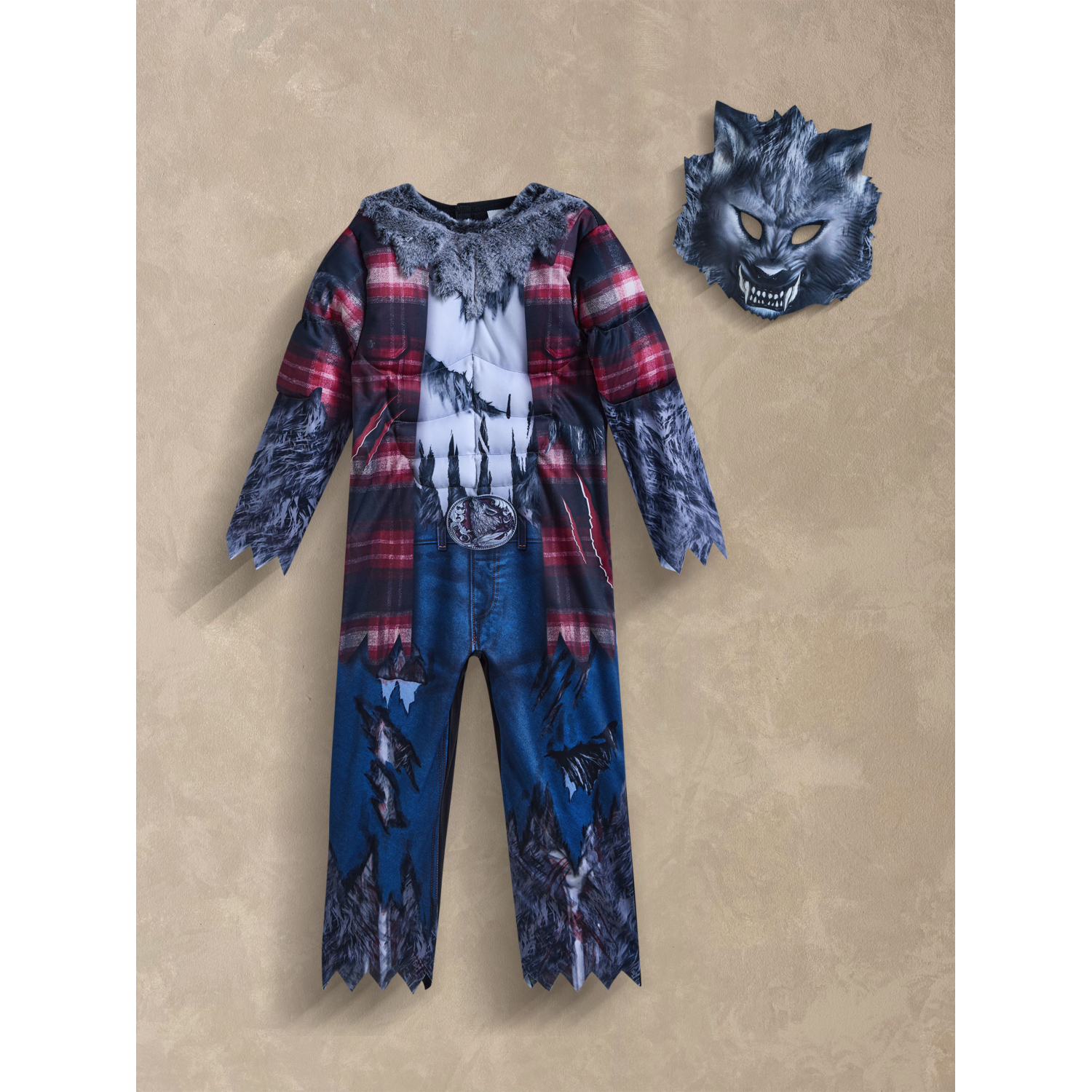 George Red Halloween Werewolf Fancy Dress Costume