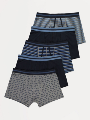 Stripe Car Print A-Front Trunks 5 Pack