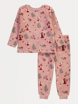 Fleece Pyjamas Asda Pjs Baby Girl Cream Woodland Sleepsuit And