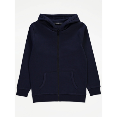George Navy Zip Front Hoodie