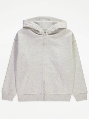 Grey Marl Zip Up Hoodie