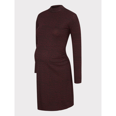 George Maternity Burgundy Leopard Print Long Sleeve Mini Dress - Multi