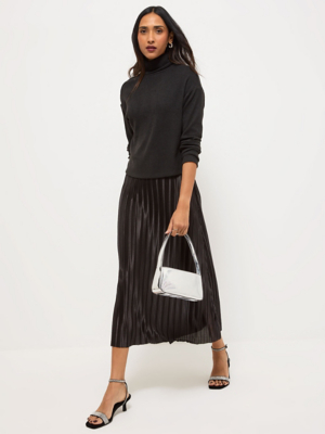 knee length dresses for ladies All-over print long sleeve midi dress  Dr.MAAYA.LABO