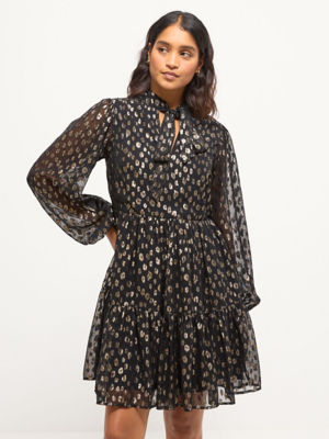 Burgundy Sequin Bow Knitted Jumper Dress | Women | George at ASDA