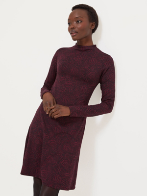 Burgundy Sequin Bow Knitted Jumper Dress | Women | George at ASDA