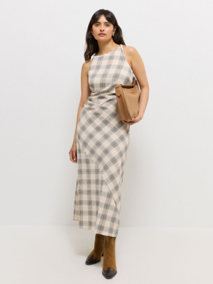 Asda Ladies Dresses Asda Midi Dress Beige Check Shift Midi Dress Women  George At ASDA