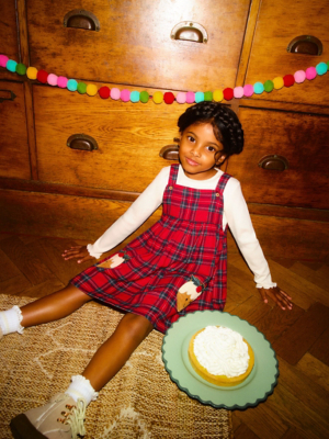 Christmas Check Pudding Pinafore Dress and Top Outfit | Kids | George at  ASDA