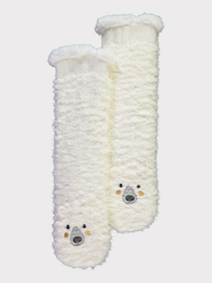 Cream Polar Bear Knee High Cosy Thermal Socks Lingerie George