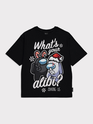 Coca-Cola Holidays Are Coming Print Pure Cotton T-Shirt in Black