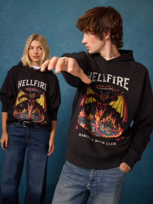 Felpa Stranger Things Hellfire Club Bones Per Bambini – Modello Unisex Con Cappuccio, Kangaroo Pocket, Colore Nero, Taglia 12-13 Anni - 2