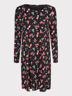 Christmas Dog Sleigh Long Sleeve Mini Dress | Women | George at ASDA