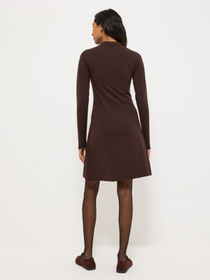 h&m brown sequin dress Chocolate Scuba Sleeveless Skater Mini Dress – AX Paris US main image 0