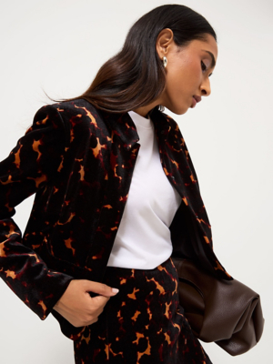 Animal Print Velour Trophy Co Ord Jacket Women George at ASDA