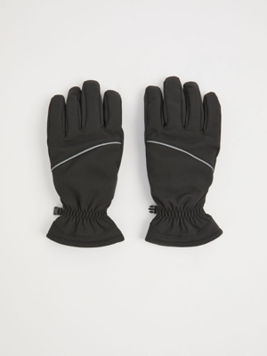Black Fleece Lined Ski Gloves