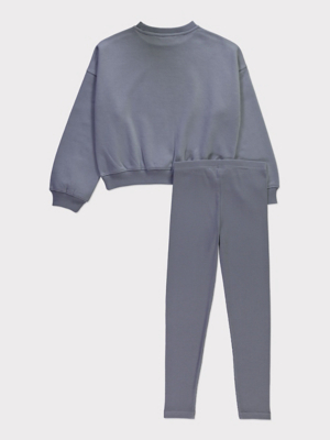 Grey Shine Embellished Sweatshirt and Leggings Set Kids George