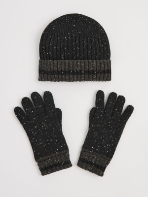 Black Neppy Hat and Gloves Set
