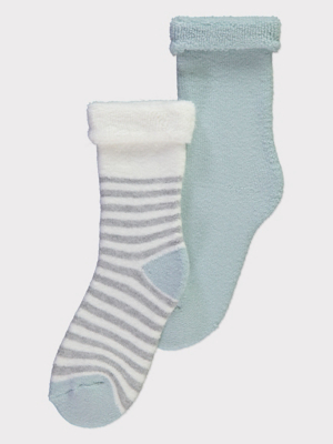 Blue Stripe Cosy Ankle Socks Pack Lingerie George at ASDA