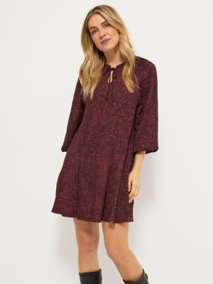 knee length dresses for ladies Mother Earth Floral Mini Dress Black/Taupe / M main image 1