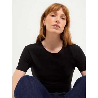 George Black Crew Neck Short Sleeve Fitted Basic T-Shirt