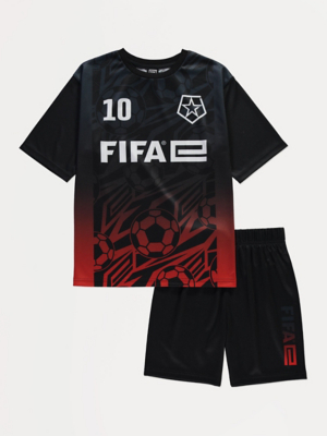 Черная футболка и шорты FIFA E