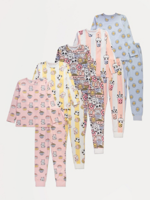 Panda Sweet Treat Graphic Long Sleeve Pyjamas 5 Pack | Kids | George at ...