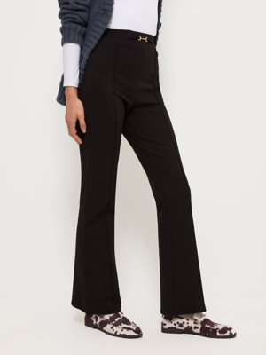 Black Hardware Kick Flare Trousers | Women | George at ASDA