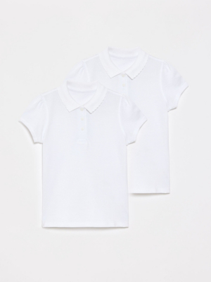 Easy On Scallop Short Sleeve School Polo Shirts 2 Pack | School