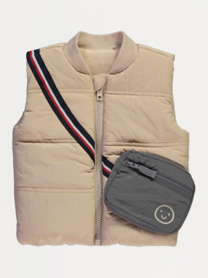 Neutral Sleeveless Zip Through Padded Gilet | Baby | George at ASDA