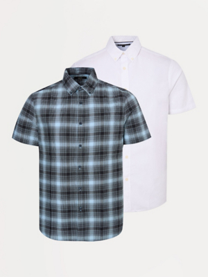 Regular Fit Short Sleeve Oxford Shirts 2 Pack