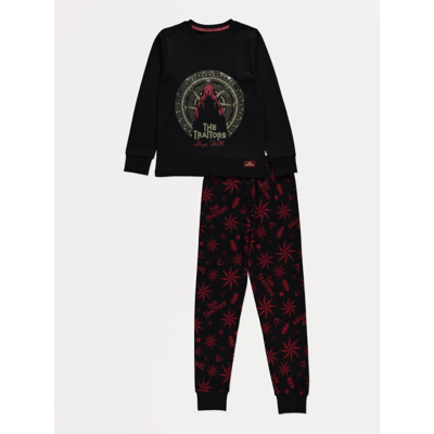 George Girls Black The Traitors Graphic Long Sleeve Pyjamas